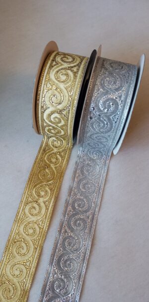 Żakard metalizowany 10-153 ŚLIMAK 3,5 cm