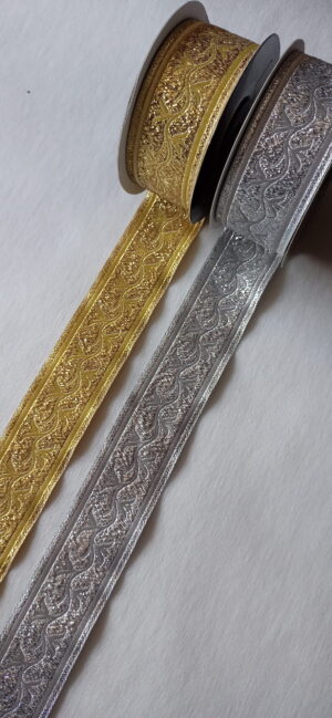 Żakard metalizowany 10-153 GAŁĄZKI 3,5 cm