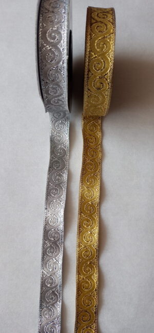 Żakard metalizowany 10-155 ŚLIMAK 1,5 cm